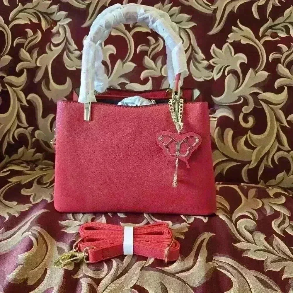 Unruly Daishu Red Casual Fashion Handbag w/butterfly Pendant Top Handle,... - Picture 1 of 5